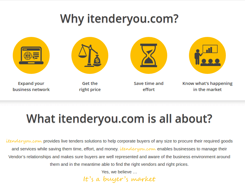 iTenderYou tendering platform built by LogicSpice