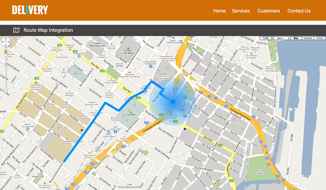 Route map integration for delivery route optimisation