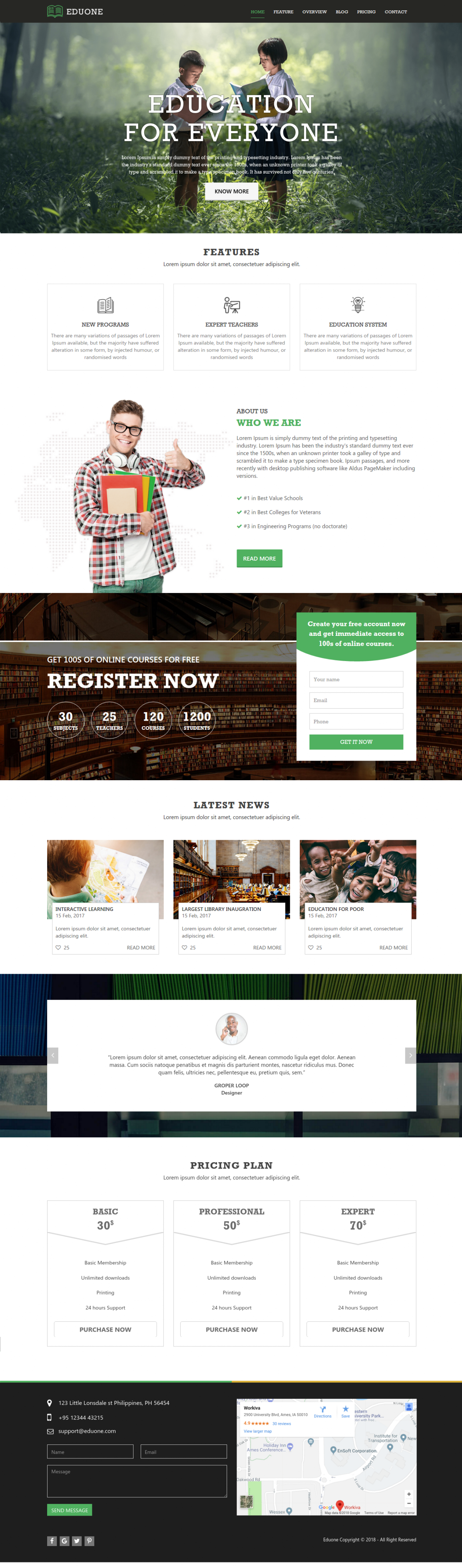 Edu One Website Template