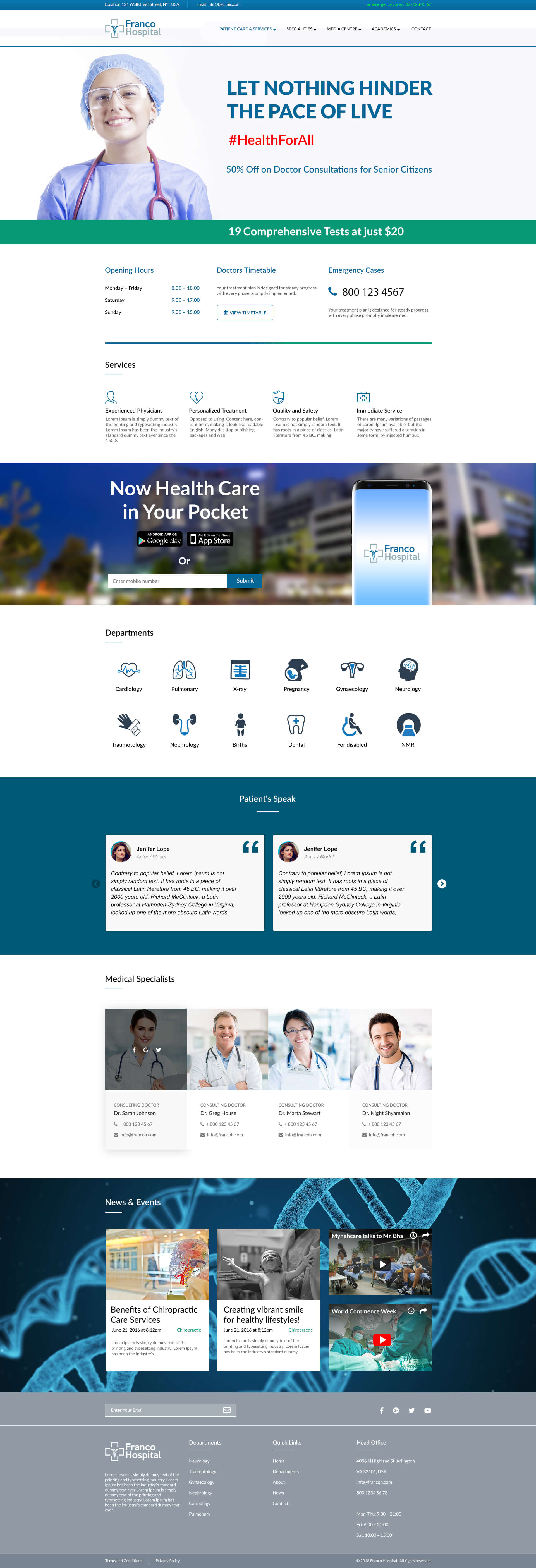 Franco Hospital Website Template