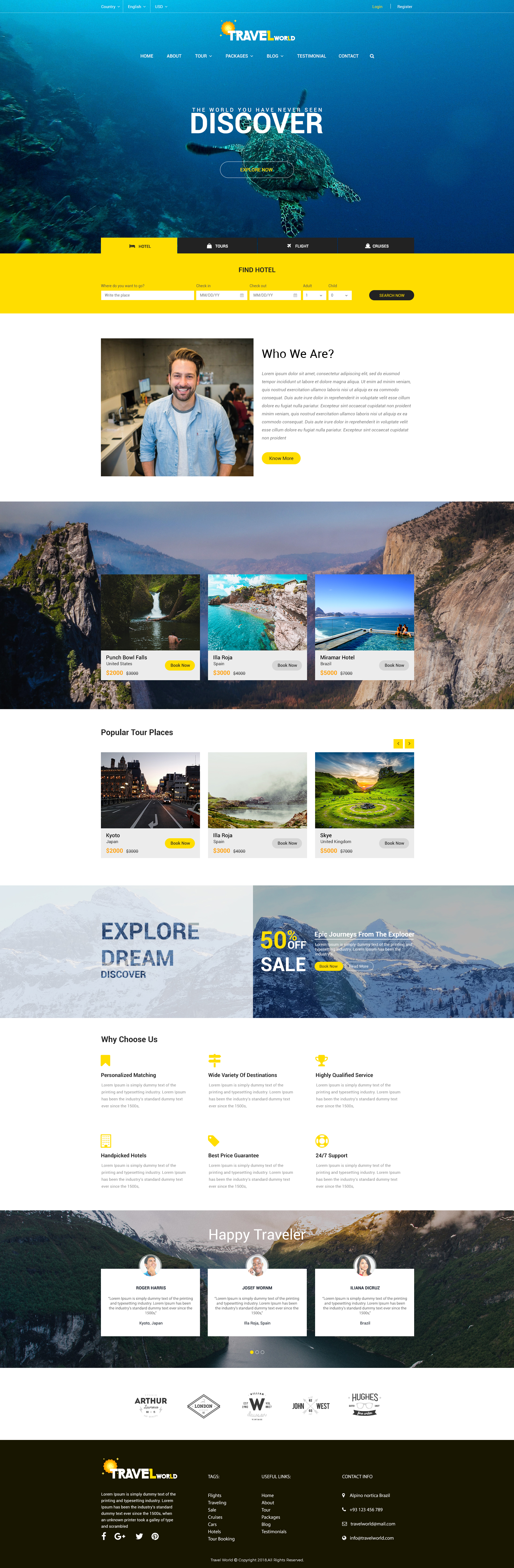 Travel World Website Template