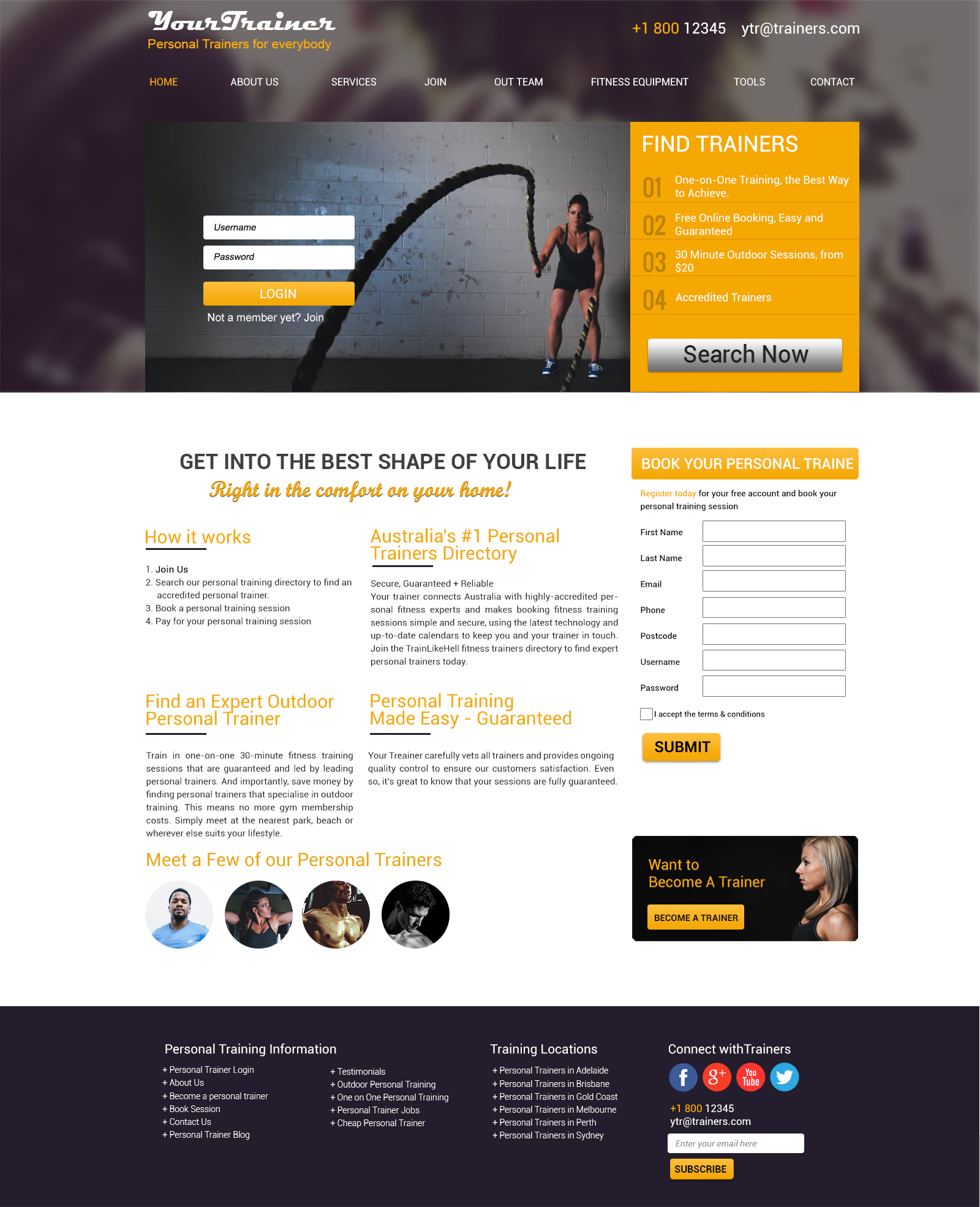 Your Trainer Website Template