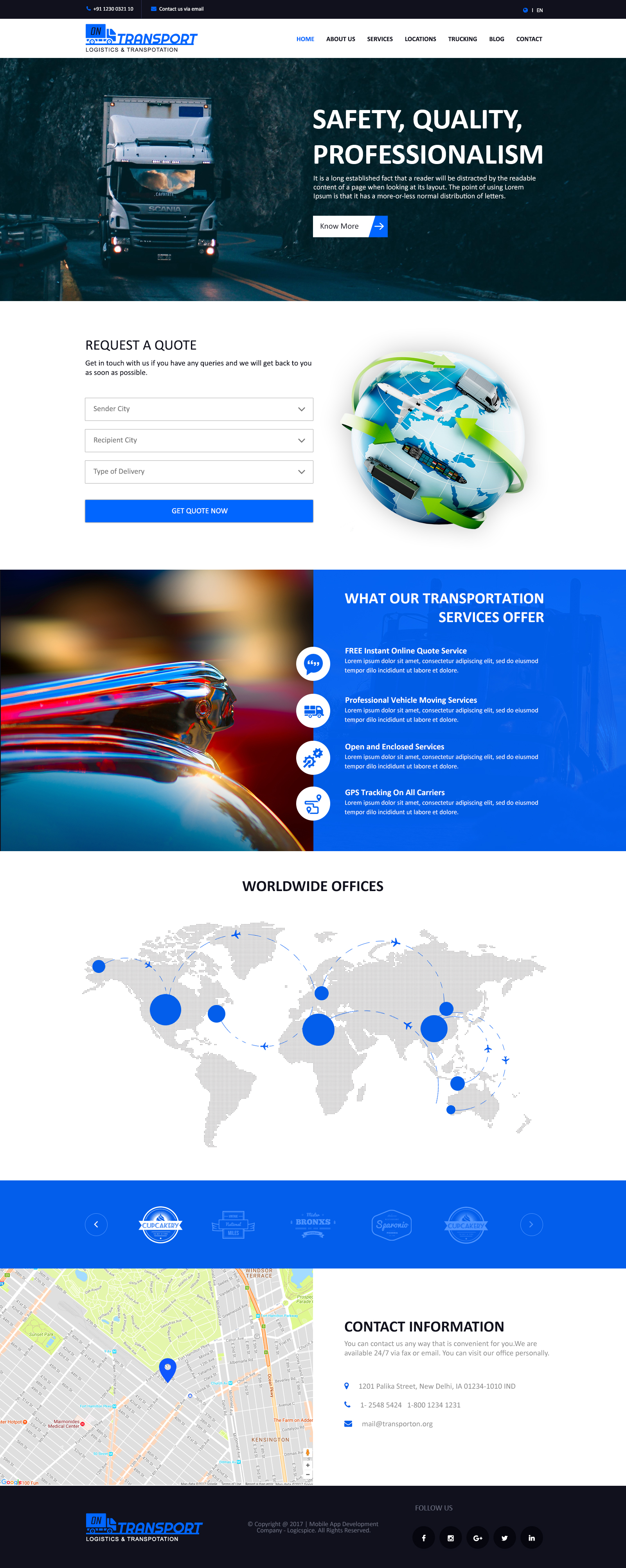 Transportation Website Website Template