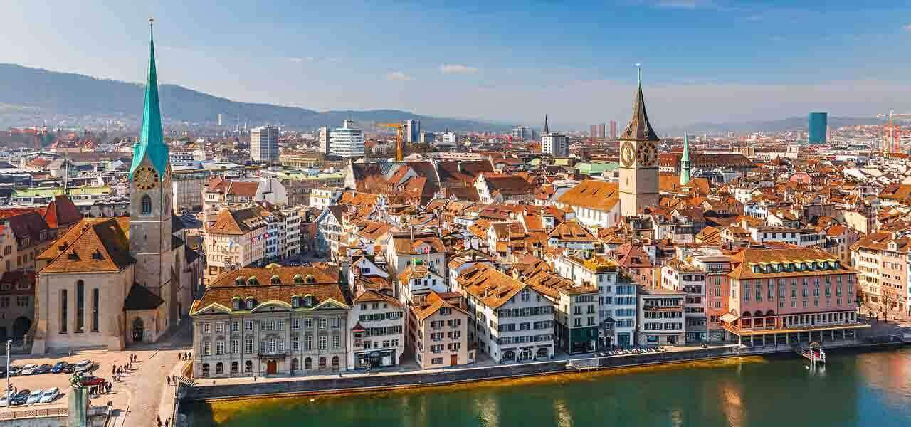 Zurich old town and the Limmat river, Switzerland