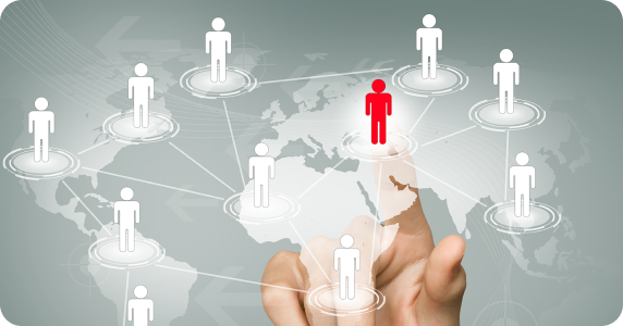 Global hiring network illustration for a remote job board connecting candidates across countries