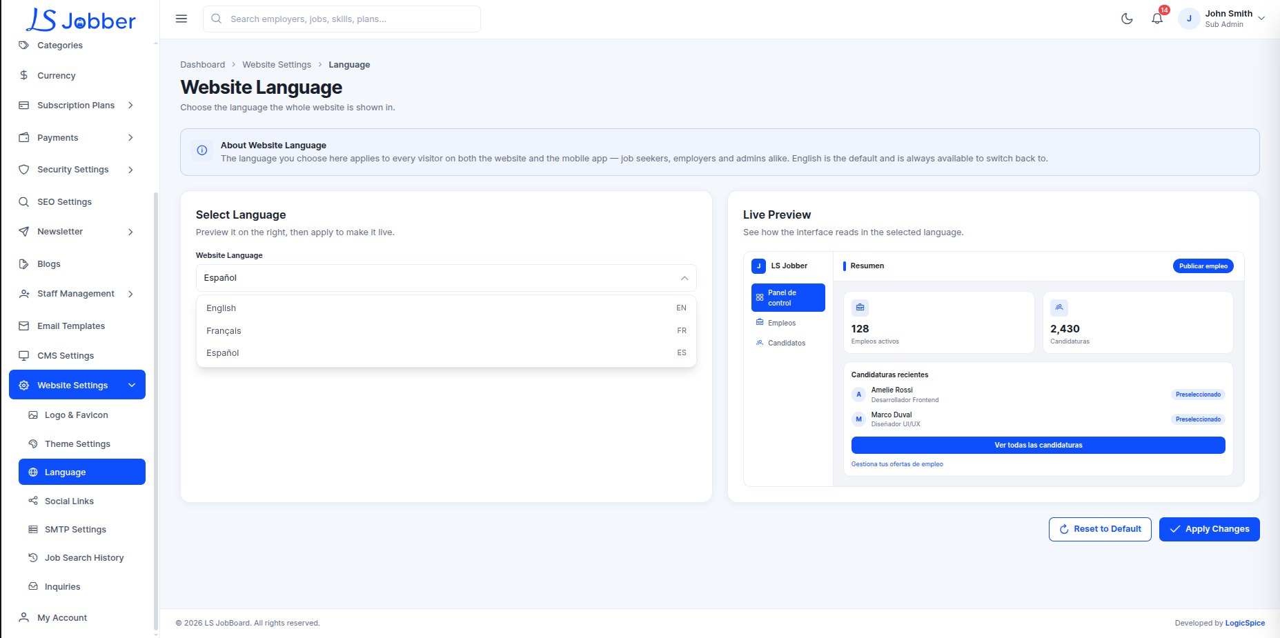 Multi-Language Website