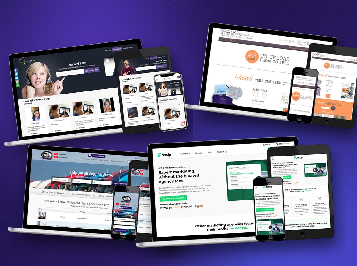 A new website shown on desktop, tablet and phone